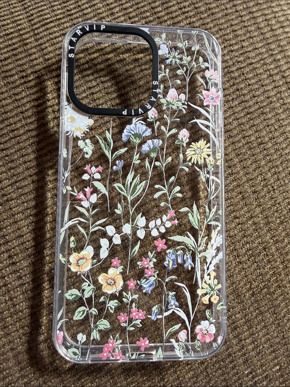 Starvip Clear Floral Phone Case with Pastel Wildflowers - Multicolor